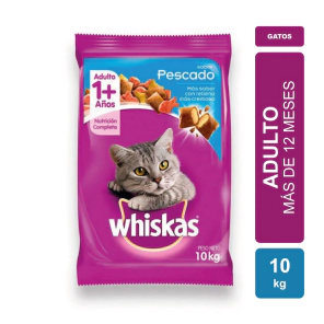 Alimento Whiskas Gato Adulto Pescado x 10kg