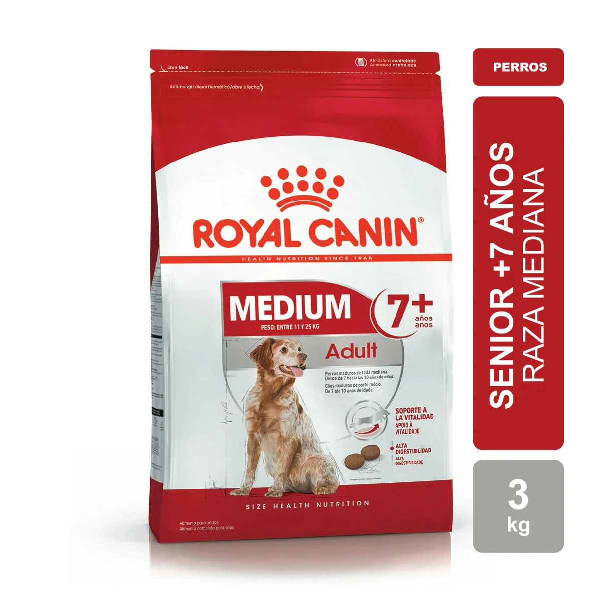 Alimento Royal Canin Perro Adulto Medium 7+ x 3kg
