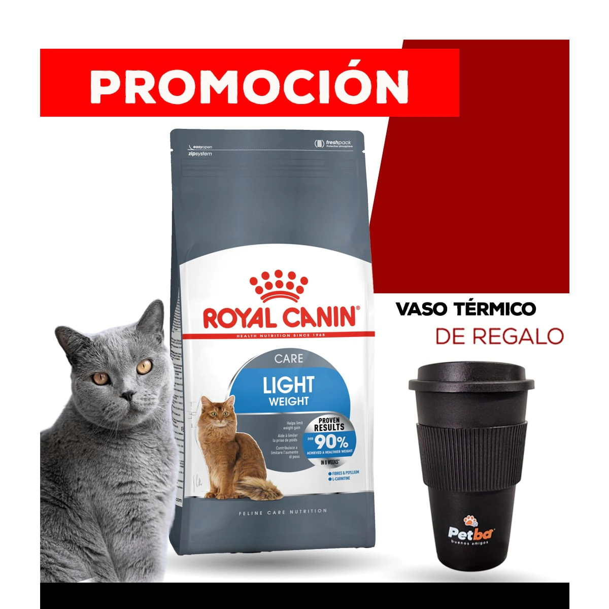 Alimento Royal Canin Gato Weight Care x 7,5kg + VASO T�RMICO DE REGALO
