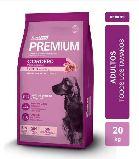 Alimento VitalCan Premium Perro Adulto Cordero x 20kg
