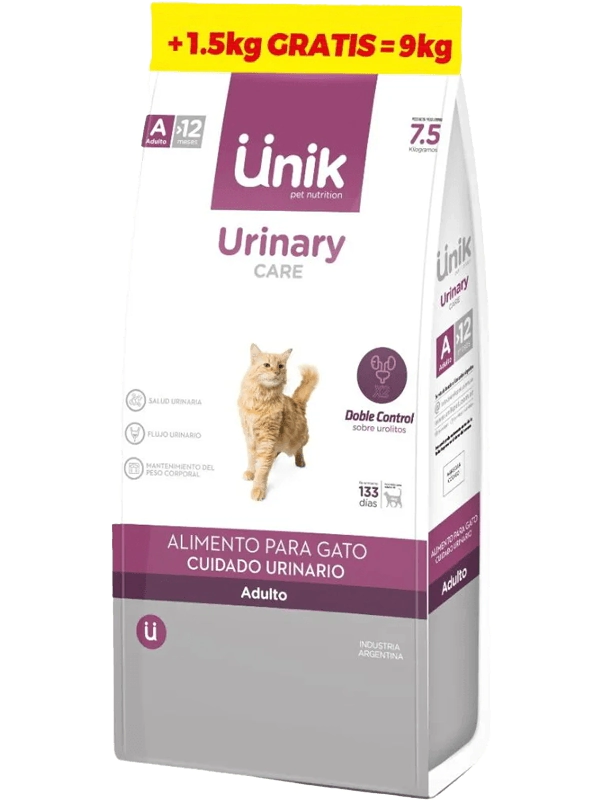 Alimento Unik Gato Urinary x 7,5kg + 1.5kg BONUS BAG