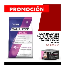 Alimento VitalCan Balanced Gato Kitten x 2kg + Balanced Souffl� Gato Cachorro Sabor Pollo Lata x 85gr DE REGALO