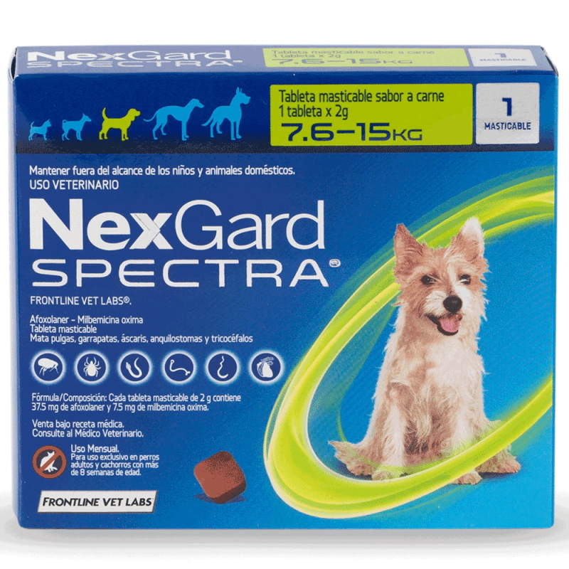 Pulguicida Nexgard Spectra Comprimido Perro x 8kg a 15kg -Farmacia-