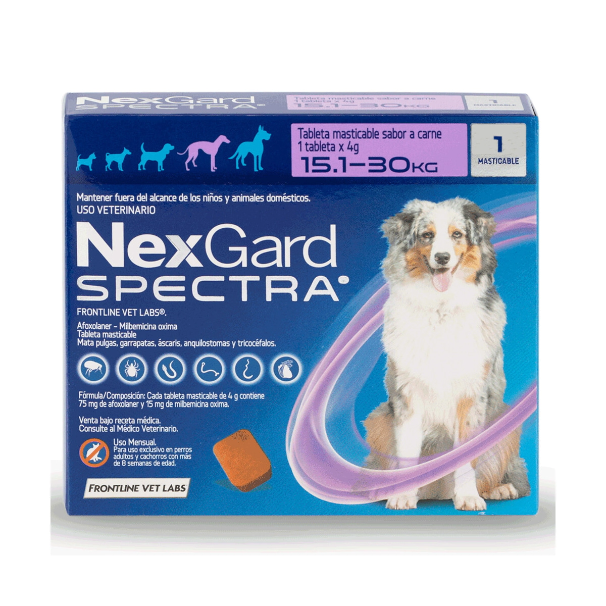Pulguicida Nexgard Spectra Comprimido Perro x 15kg a 30kg -Farmacia-