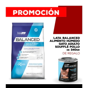 Alimento VitalCan Balanced Gato Adulto x 15kg + Balanced Souffl&eacute; Gato Adulto Sabor Pollo Lata x 340gr DE REGALO