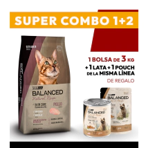 COMBO Alimento VitalCan Balanced Natural Recipe Gato Adulto con Pollo x 3kg + 1 LATA + 1 POUCH DE REGALO	