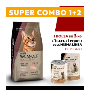 COMBO Alimento VitalCan Balanced Natural Recipe Gato Adulto con Pollo x 3kg + 1 LATA + 1 POUCH DE REGALO	