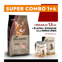 COMBO Alimento VitalCan Balanced Natural Recipe Gato Adulto con Pollo x 7.5kg + 2 LATAS + 2 POUCHS DE REGALO