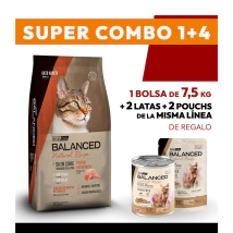 COMBO Alimento VitalCan Balanced Natural Recipe Gato Adulto con Trucha Patagonica x 7.5kg + 2 LATAS + 2 POUCHS DE REGALO