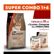 COMBO Alimento VitalCan Balanced Natural Recipe Gato Adulto con Trucha Patagonica x 15kg + 3 LATAS + 3 POUCHS DE REGALO