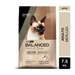 Alimento VitalCan Balanced Natural Recipe Gato Adulto con Merluza x 7,5 kg + Balanced Souffl� Gato Adulto Sabor Pollo Lata x 85gr DE REGALO