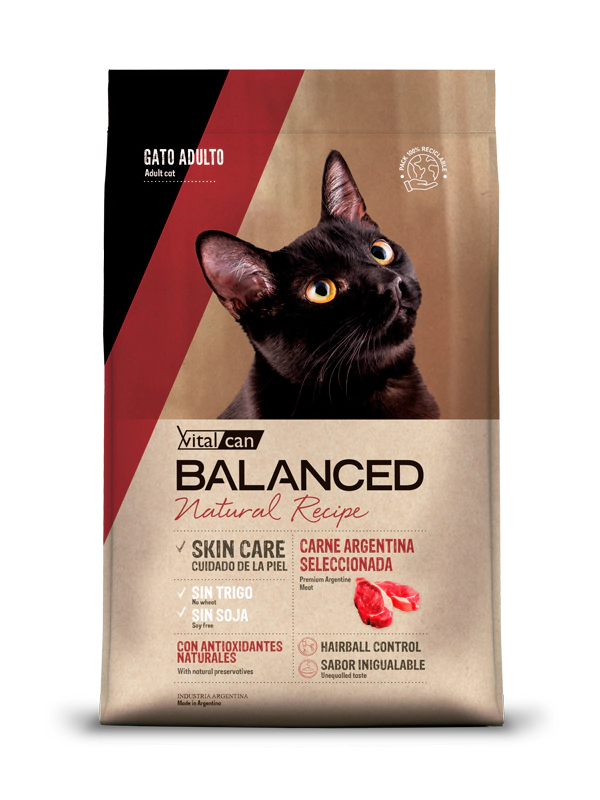 Alimento VitalCan Balanced Natural Recipe Gato Adulto con Carne Argentina x 15kg