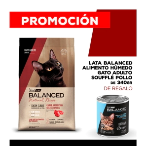 Alimento VitalCan Balanced Natural Recipe Gato Adulto con Carne Argentina x 15 kg + Balanced Souffl� Gato Adulto Sabor Pollo Lata x 340gr DE REGALO