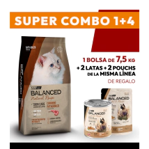 COMBO Alimento VitalCan Balanced Natural Recipe Gato Adulto con Cordero Patag�nico x 7.5kg + 2 LATAS + 2 POUCHS DE REGALO