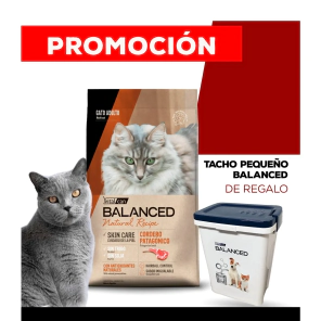 Alimento VitalCan Balanced Natural Recipe Gato Adulto con Cordero Patag&oacute;nico x 7,5kg + TACHO BALANCED CHICO DE REGALO