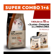 COMBO Alimento VitalCan Balanced Natural Recipe Gato Adulto con Cordero Patagonico x 15kg + 3 LATAS + 3 POUCHS DE REGALO