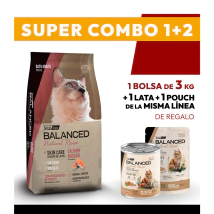 COMBO Alimento VitalCan Balanced Natural Recipe Gato Adulto con Salm�n Rosado x 3kg + 1 LATAS + 1 POUCHS DE REGALO