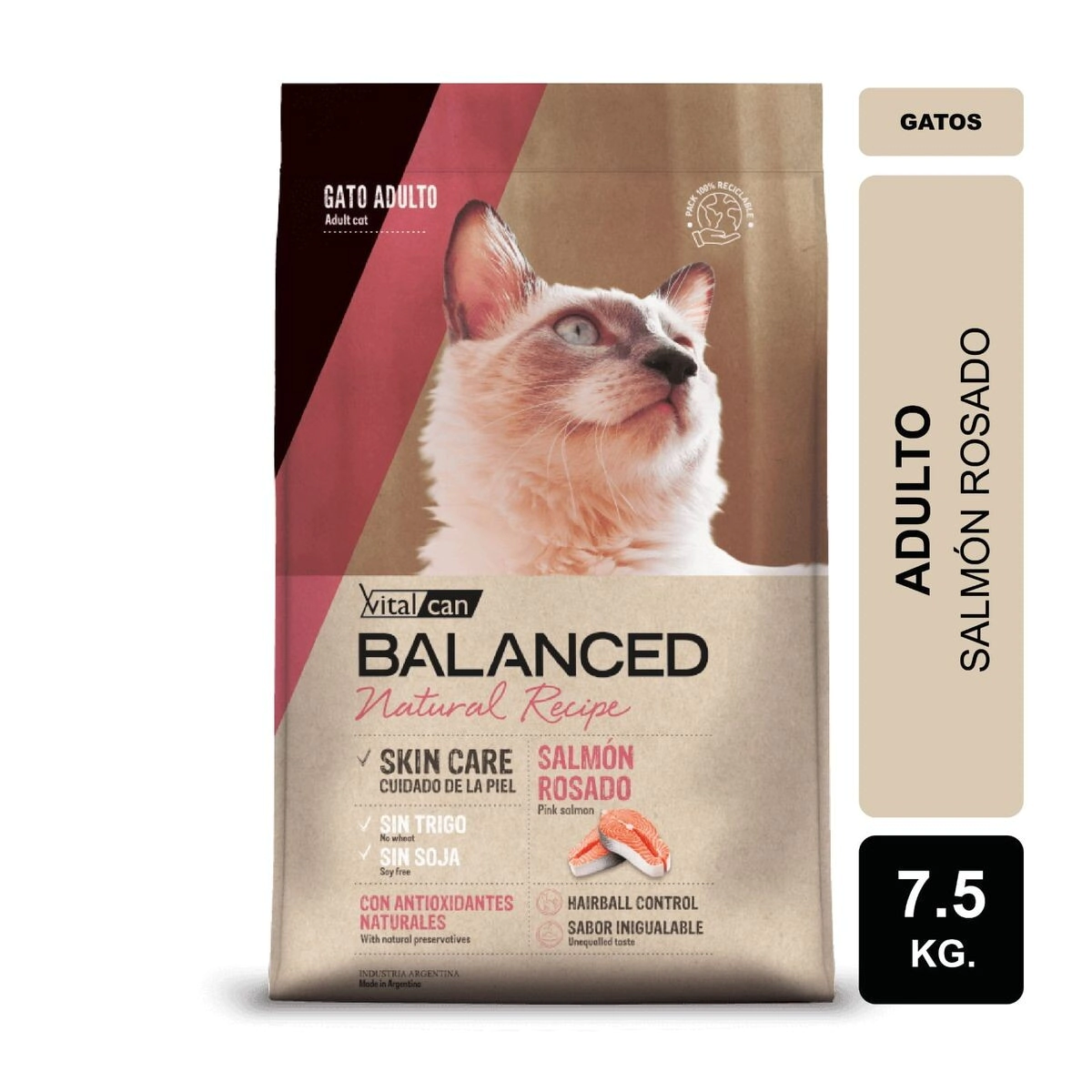 Alimento VitalCan Balanced Natural Recipe Gato Adulto con Salm�n x 7.5kg