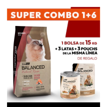 COMBO Alimento VitalCan Balanced Natural Recipe Gato Adulto con Salm&oacute;n Rosado x 15kg + 3 LATAS + 3 POUCHS DE REGALO