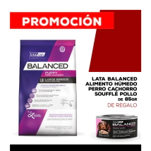 Alimento VitalCan Balanced Perro Cachorro Raza Grande x 3kg + Balanced Souffl� Perro Cachorro Sabor Pollo Lata x 85gr DE REGALO