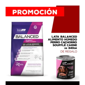 Alimento VitalCan Balanced Perro Cachorro Raza Grande x 20kg + Balanced Souffl� Perro Cachorro Sabor Pollo Lata x 340gr DE REGALO