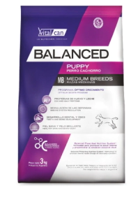 Alimento VitalCan Balanced Perro Cachorro Raza Mediana x 20kg + Balanced Souffl� Perro Cachorro Sabor Pollo Lata x 340gr DE REGALO