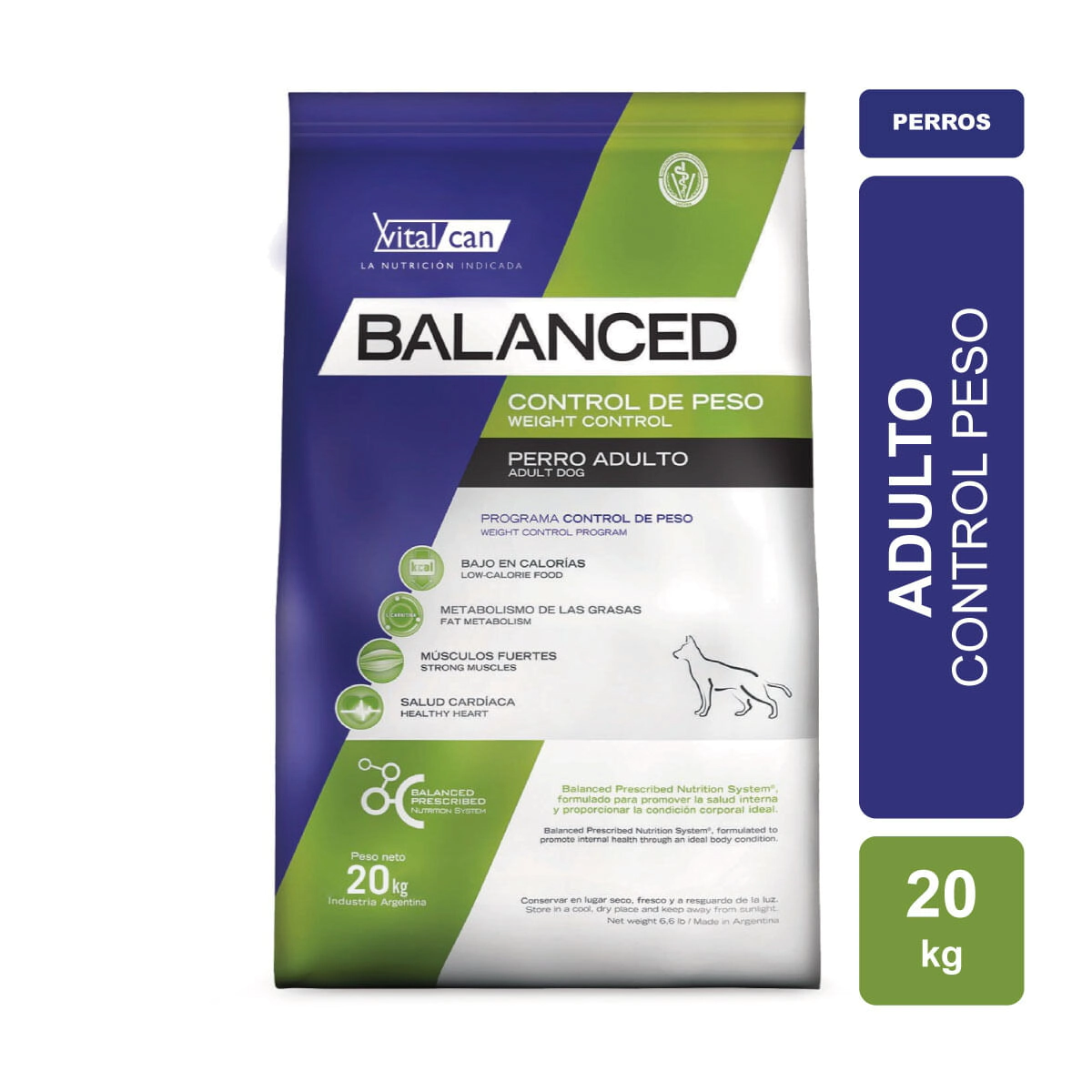 Alimento VitalCan Balanced Perro Control Peso x 20kg