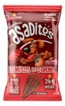 Golosina Asaditos para Perro en Tiras Lomitos de Carne de x 6 unidades 65gr
