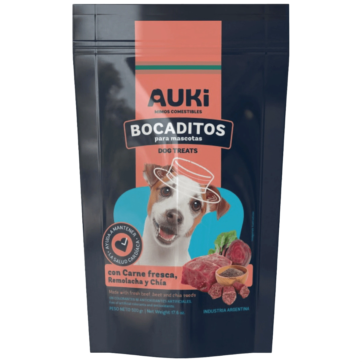Golosina Auki Bocadito sabor Carne Fresca, Remolacha y Ch�a x 500gr