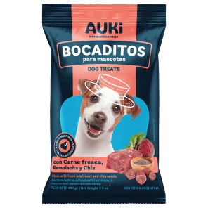 Golosina Auki Bocadito sabor Carne Fresca, Remolacha y Ch&iacute;a x 100gr