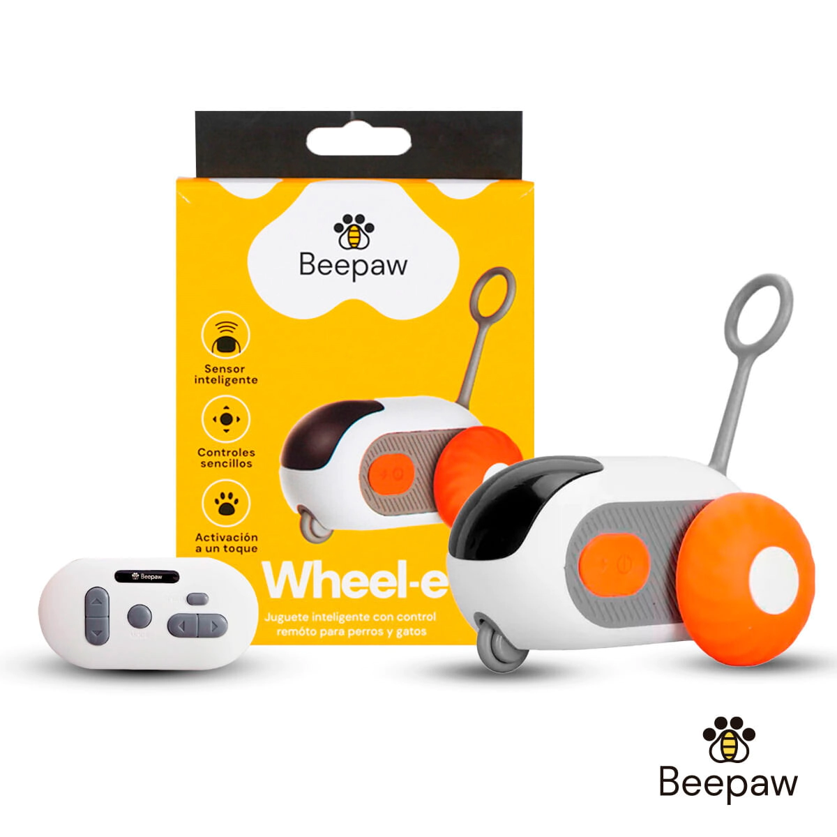 Juguete Beepaw Rat�n Interactivo Gatos WHEEL-E (NARANJA)
