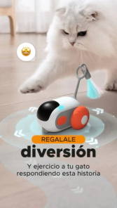 Juguete Beepaw Rat&oacute;n Interactivo Gatos WHEEL-E (NARANJA)