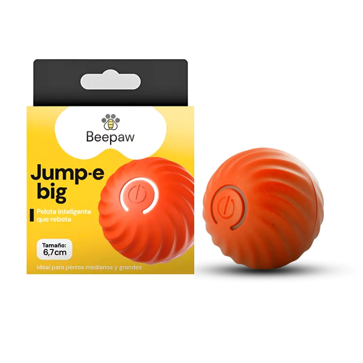 Juguete Beepaw Pelota Interactiva 6,7cm Perro Med/Gran Jump-E Naranja
