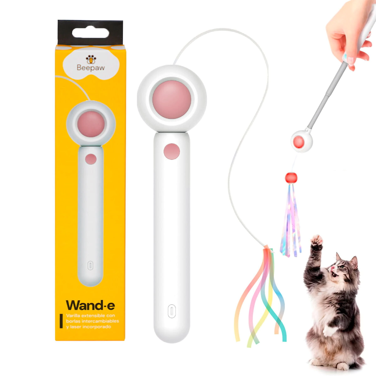 Juguete Beepaw Varita Extensible Interactiva Gato WAND-E (ROSA)