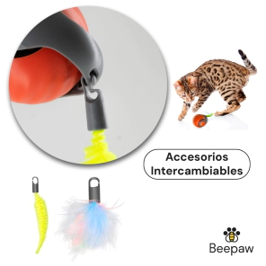 Juguete Beepaw Pelota Interactiva 5cm Gato Speed-E Naranja