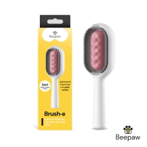 Cepillo Doble Pelo Corto Beepaw Perro y Gato BRUSH-E (ROSA)