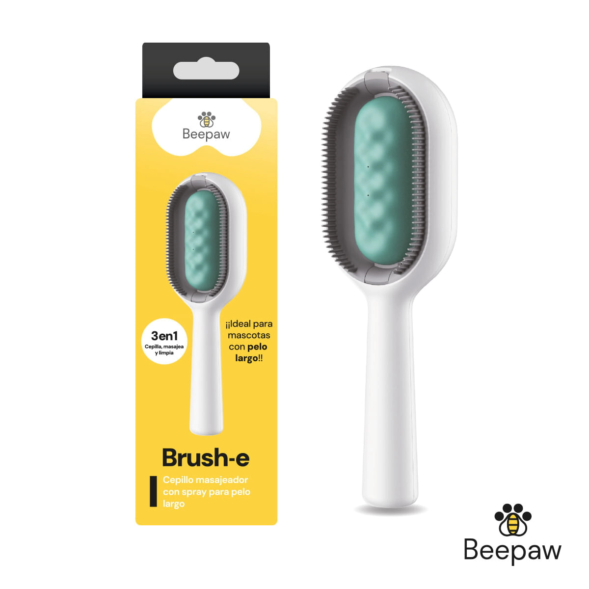 Cepillo Doble Pelo Largo Beepaw Perro y Gato BRUSH-E (CELESTE)