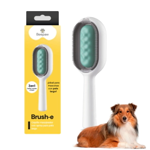 Cepillo Doble Pelo Largo Beepaw Perro y Gato BRUSH-E (CELESTE)
