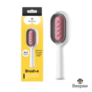 Cepillo Doble Pelo Largo Beepaw Perro y Gato BRUSH-E (ROSA)