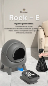 Litera Autom&aacute;tica Inteligente 50L Beepaw Gato ROCK-E