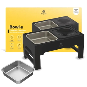 Comedero con Altura Ajustable Beepaw Bowl-E Negro Perro