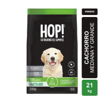 Alimento Hop! Perro Cachorro Raza Med y Grande x 21 Kg