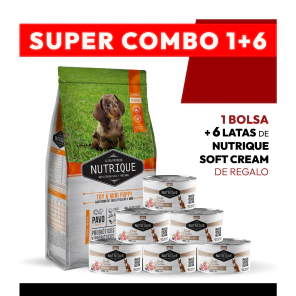 PROMOCI�N Alimento VitalCan Nutrique Perro Cachorro Raza Peque�a y Mini x 3kg + 6 LATAS NUTRIQUE SOFT CREAM DE REGALO