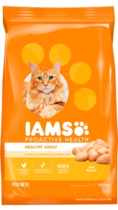 Alimento Iams Gato Adulto Chicken x 15kg + VASO T&Eacute;RMICO PETBA DE REGALO