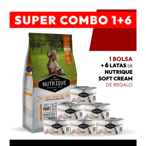 PROMOCI&Oacute;N Alimento VitalCan Nutrique Perro Adulto Raza Peque&ntilde;a y Mini x 7,5 kg + 6 LATAS NUTRIQUE SOFT CREAM DE REGALO