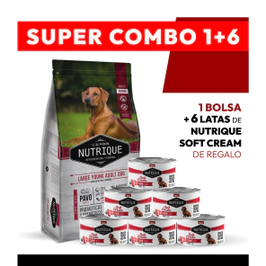 PROMOCI�N Alimento VitalCan Nutrique Perro Adulto Raza Grande x 15kg + 6 LATAS NUTRIQUE SOFT CREAM DE REGALO