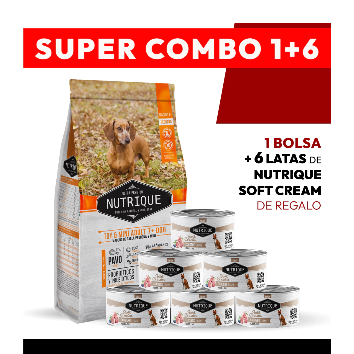 Alimento VitalCan Nutrique Perro Senior Adulto 7+ Raza Peque�a y Mini x 3kg