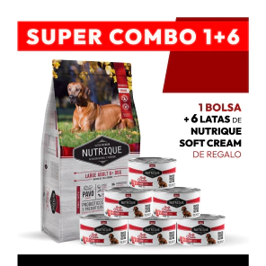 PROMOCI&Oacute;N Alimento VitalCan Nutrique Perro Senior Adulto 6+ Raza Grande x 3 kg + 6 LATAS NUTRIQUE SOFT CREAM DE REGALO