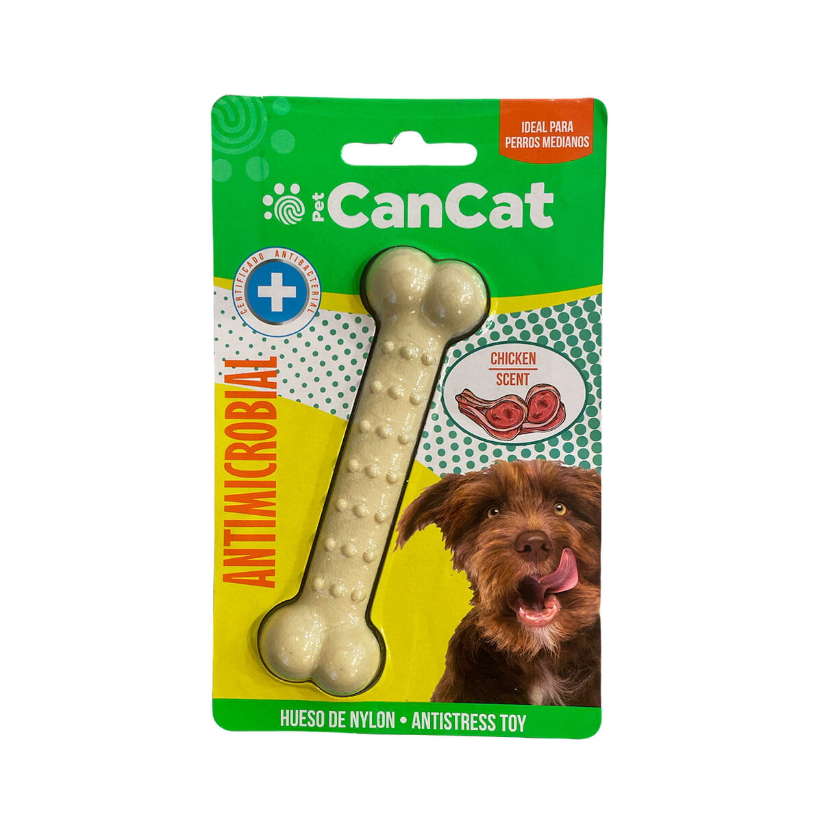 Juguete para Perro CanCat Antimicrobial Hueso Pollo 15cm