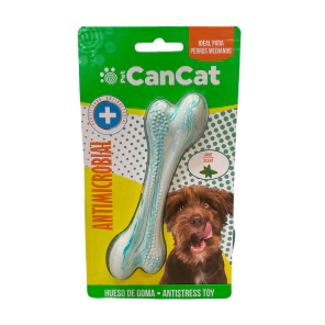 Juguete para Perro CanCat Antimicrobial Hueso Goma Menta 10cm